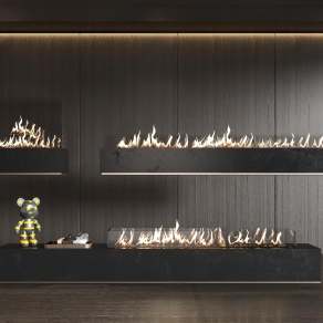 现代壁炉3D模型下载